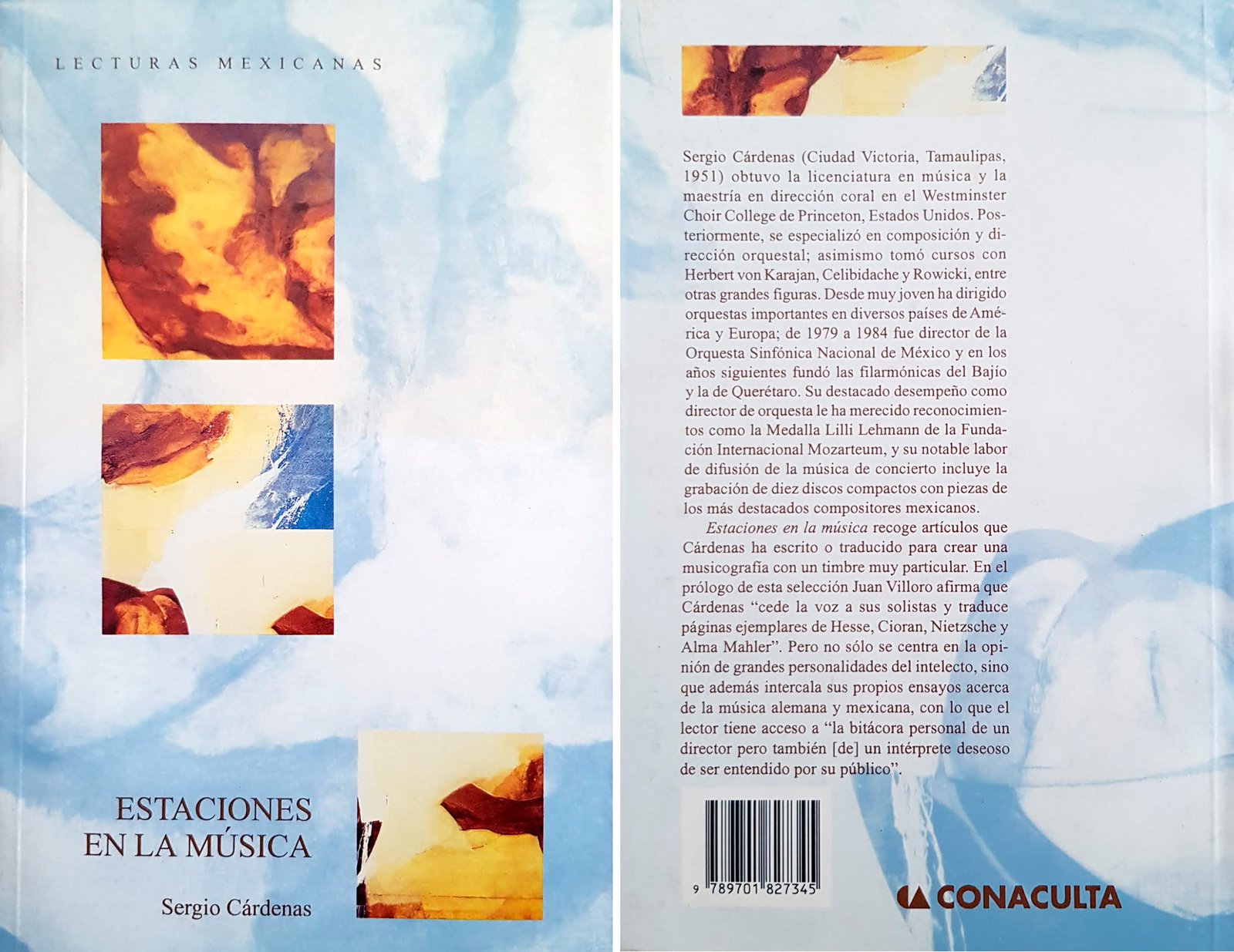 Portada del libro Estaciones en la música, de Sergio Cárdenas