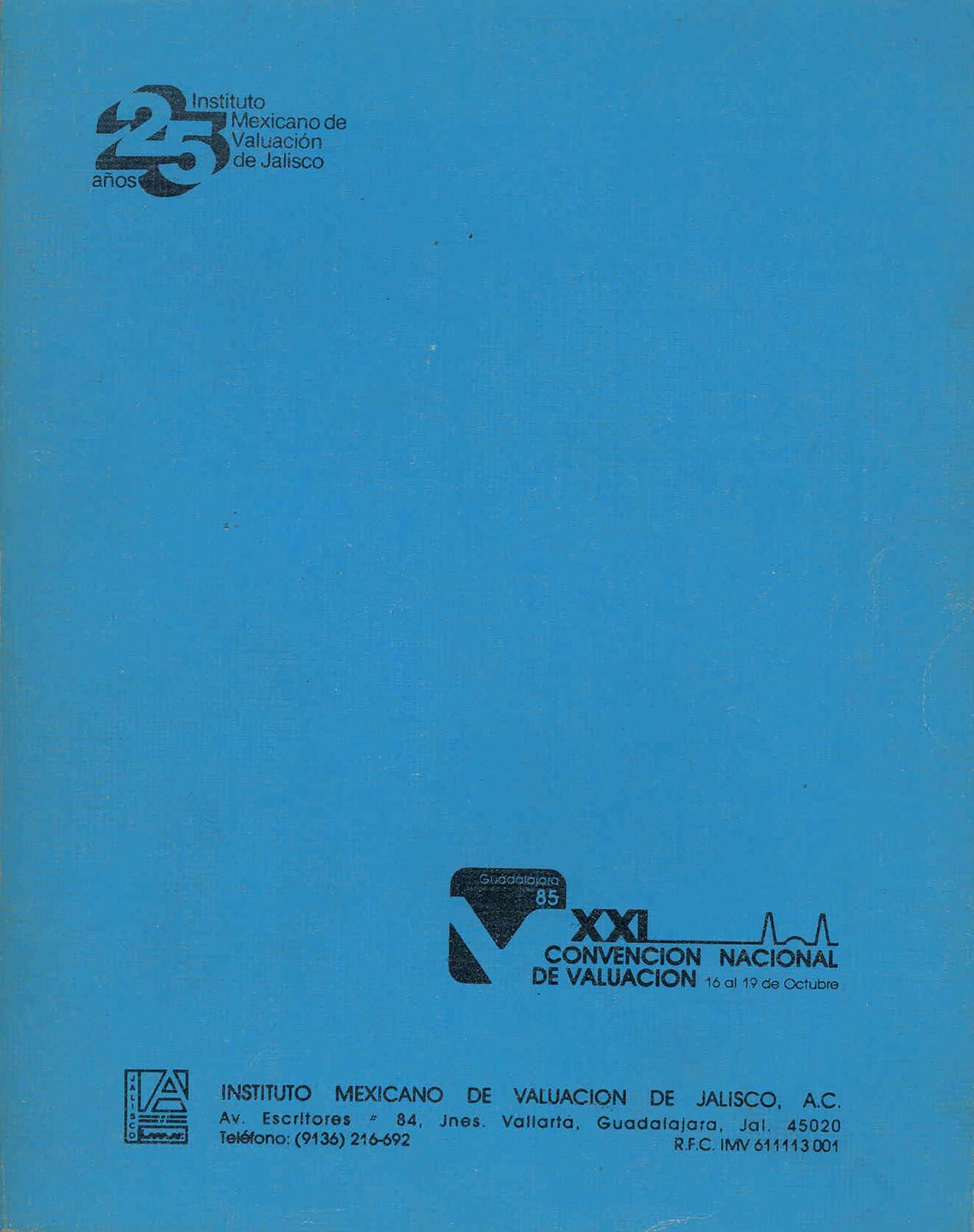 Portada de XXI Convención Nacional de Valuación